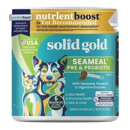 Solid Gold SeaMeal Cat Probiotica en hondenprobiotica voor de spijsvertering van de gezondheid - Kelp Powder Dog & Cat Multivitamine Supplement w/Prebiotica & decompensative Enzymes for Skin, Coat, & Gut + Immune Support - 3.5oz
