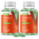 Viteey Kauwbare vitamine C Gummies voor volwassenen - 1050mg Maximale sterkte Immune Ondersteuning Supplement - Veganistisch, Glutenvrij - 180 Tel.