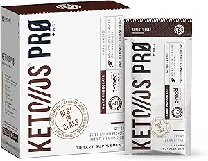 Pruvit Keto//OS Pro Dark Chocolate + MCT Ketones - Keto//OS Pro Supplement for Energy Boost, Better Digestie and Helps Combating The Aging Process - 20 Pack