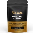 LUAL Omega-3 Visolie Softgels 1000mg met EPA en DHA, Citroensmaak, Burpless, Non-GMO Formule voor Hart, Hersenen en Totale Wellness