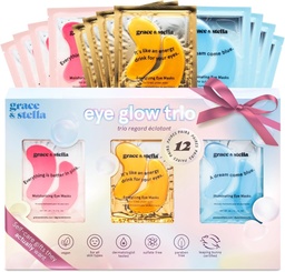 grace & stella Under Eye Patches (12 paar) Oogmaskers voor gezwollen ogen en donkere cirkels - Stocking Stuffers, Kerstcadeaus voor vrouwen - Gifts for Birthdays, Bachelorette Party, Bruidsmeisjes, Zelfzorg