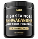 Biologische Ashwangdha Capsules 15000mg Irish Sea Moss Apple Cider Vinegar & More - Support Brain Health, Strength & Immune System - 120 Vegan Capsules