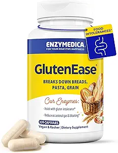 Enzymedica GlutenEase, geavanceerde digestieve enzymen voor vrouwen en mannen, snelle werking formule voor opgeblazen verlichting & spijsverteringsgezondheid, helpt Breakdown Gluten & Caseïne, 120 capsules