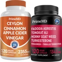 Ceylon Cinnamon (1pk) en Fadogia Tongkat Ali (1pk) Supplement Bundel - Krachtige vitamines voor hart, energie, spieren, testosteron, & Immune Support - Non-GMO, Veganistisch, Glutenvrij