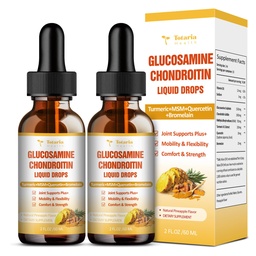 (2 Packs) Glucosamine Chondroitin MSM Ondersteuning Joint Health - Chondroitin Sulfate Supplement Kurkuma, Quercetin, Bromelain, MSM Olie