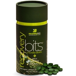 RECOVERYbits - Organic Chlorella Tablets - Plant-Based Algen Superfood - Chlorofyl - Cracked Cell Wall - Energy - Immune System - Detox - Keto - Vegan - Non-GMO - Small Canister - 360 Tablets