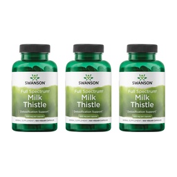 Swanson Milk Thistle - Herbal Lever Ondersteuning Supplement - Natuurlijke formule helpen bij het behoud van de algehele gezondheid en welzijn - (100 capsules, 500 mg Elke) 3 Pack