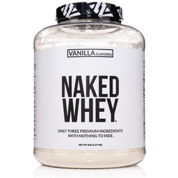 NAKED Vanille Wei Proteïne Poeder - Alle natuurlijke gras Fed Wei Proteïne Poeder, Vanille Smaak, Biologische Kokossuiker, 5Lb Bulk, GGO-vrij, Sojavrij, Glutenvrij - 61 Servers