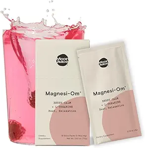 Maansap - Magnesi-Om, Berry & Blue Lemon - Sticks (14 Servings) - Ondersteuning van de gezondheid van de hersenen, rust - Magnesiumpoeder - L-Theanine - Regularity - 100% Traceable - Vegan, Non GMO - 0,14oz
