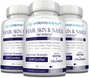 Goedgekeurde Science Hair, Skin and Nails - Ondersteuningssupplement - Biotine, Collageen, Vitamine B Complex, Silica, BioPerine - 180 Capsules - 3 maanden Levering