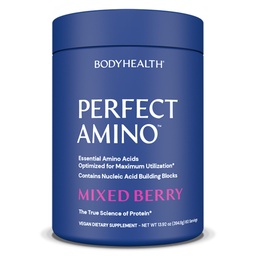 BodyHealth PerfectAmino Powder - BCAA en EAA Powder for Pre and Post Workout - Amino Acid Energy Drink voor mannen en vrouwen ter ondersteuning van spiermassa en herstel - gemengde Berry - 60 Servers