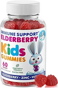 DR. MORITZ Vlierbessen Gummies voor kinderen & peuter - Immuunsysteem Booster- Gezondheid Ondersteuning met zwarte Sambucus Vlierbessen Extract - Herbal Immunity Boost Supplement