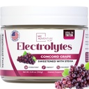 Zero Sugar - Concord Grape Electrolytes Powder - Very Refreshing Hydration - Caffeine Free Energy with All Natural Ingredients - Vegan, Keto & Paleo - Sugar Free Electrolytes Drink Mix - 30 Servings