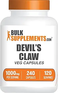 BulkSupplements.com Devil's Claw Extract Capsules - Duivels Klauw Kruidensupplement, Duivels Klauw Capsules - Veganistisch & Glutenvrij, 2 capsules per portie, 240 Veg Capsules (pakket van 1)