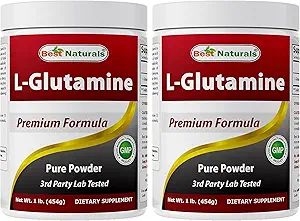Best Naturals L-Glutamine Zuiver Poeder 1 LB (1 LB (verpakking 2))
