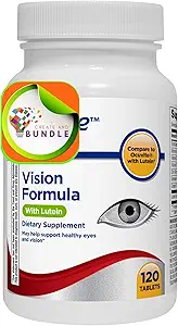 Equate Vision Formula met Lutein - Advanced Eye Health Dietary Supplement, 120 tabletten - Ondersteunt Vision Clarity, Antioxidant Protection en Eye Wellness + Create Sticker