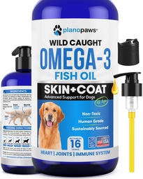 Omega 3 Visolie voor honden - Beter dan Zalmolie voor honden - Hondenvisolie supplement - Verminderen Vergieten & jeuken - Ondersteunt gewrichten, hersenen, hart gezondheid- Hondenhuid en jas supplement - Visolie vloeibaar