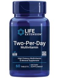 Life Extension Two-Per-Day Multivitamin – Daily Dose of Vitamins & Minerals for Men and Women - Complete Essential Vitamin Supplement for Energy, Health – Gluten-Free – Non-GMO – 60 Tablets