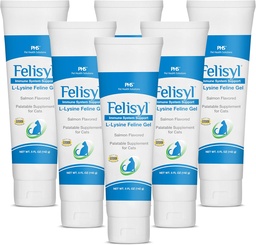 L-Lysine Gel for Cats (5oz) – Supports Immune, Respiratory, and Eye Health. Eases Sneezing, Runny Nose, and Watery Eyes. Tasty Salmon Flavor - Made in The USA (6 Pack)