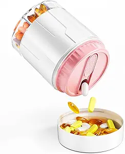 Odaro Extra grote pil Organisator, Travel Pill Box Organizer, Daily Medicine Organizer en opslag 7 Compartiment om te houden Geneeskunde, Vitamine en Supplement - Paars