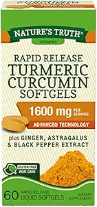Nature's Truth, Kurkuma 1600mg Black Pepper Extract, 60 Softgels