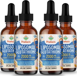 2000MG Liposomale Glutathion Vloeistof, 98% Absorptie, Actieve Vorm L-Glutathione Supplement, Vegan Vriendelijk, Krachtig Antioxidant Complex voor Immuun Systeem, Veroudering Verdediging, Detox,8 FL.OZ
