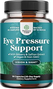 Eye Pressure Support met Bilberry Extract - Vegan Eye Health Supplement voor volwassenen Voor Oculaire Druk Relief met Saffron Ginkgo Niacin en meer Vitaminen Vision Support (2 maanden Supply)