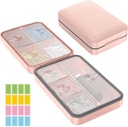 Restree Weekly Pillen Organisator, Magnetische Vocht Proof Pillenkoffer, Grote Capaciteit Reizen Pillenkoffer met Inner Clear Lid voor Vitaminen, Supplementen en Dagelijkse Medicijnen 8 Compartiment (Roze)
