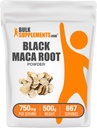 BulkSupplements.com Black Maca Powder - Black Maca Root Supplement, Herbal Supplement for Men & Women - Vegan, Glutenvrij, 750mg per Serving, 500g (1.1 lbs) (Pack of 1)