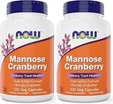 NOW Foods Mannose Cranberry, 120 capsules (verpakking van 2) - met PAC - 450mg dMannose, 250mg Whole Cranberry - Urinary Tract Health* - Vegan Friendly Supplement, Non-GMO