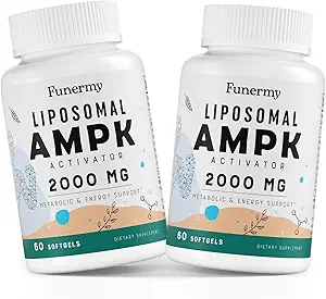 Liposomale AMPK Activator 2000 mg - Hoge biologische beschikbaarheid Berberine HCL, DIM, Milk Thistle, en kaneel Bark Capsule 6-in-1 AMPK Supplementen voor antioxidant Support and Cellular Regulation, 120 Softgels