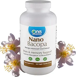 One Planet Nutrition Nano Bacopa 250 mg Veggie Capsules (120 porties), Bacopa monnieri Extract, Nano voor gemakkelijke absorptie, Verbetert het geheugen & Focus, Non-GMO, Veganistisch, Glutenvrij