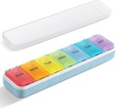 Zannaki Grain Fiber XL Weekly pil Organizer 7 Dag, Pop Open Large Travel Dagelijkse pil Box, Vocht Proof Week pil houder Container, Artritis Vriendelijke geneeskunde geval voor vitamine medicatie supplement