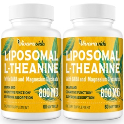 L-Theanine 800mg Supplement met GABA en Magnesium Glycinate - Natuurlijke samenstelling, slaap en ontspanning (120 Softgels)