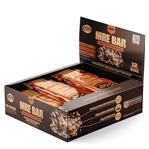 REDCON1 MRE Protein Bar, Crunchy Peanut Butter Cup - Bevat MCT olie + 20g van Whole Food Protein - gemakkelijk te onderscheiden, Macro Balanced Low Sugar Meal Replacement Bar (12 Bars)
