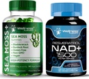 WELLESS LABSRX NAD Supplement, 1500mg - Sea Moss Gummies, 3200mg