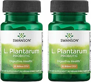 Swanson L. Plantarum - Digestief supplement Promoting Gastro-intestinale balans & Bowel Regularity - Natural Formula to Help Reduce Bloating - (30 Veggie Capsules) 2 Pack