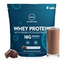 MRM Nutrition Whey Protein - Chocolate Flavored, Microfiltered Whey Protein Isolate & Concentrate, 16 Different Probiotic Strains, BCAAs, & Digestive Enzymes, Gluten Free, for Women & Men- 84 Servings