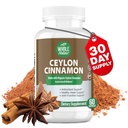 Kaneel Capsules 1200mg. Biologische Ceylon Cinnamon Supplement, Kaneel Pillen Ondersteuning Hart, Hersenen, Bot, Gewricht, Metabolisme. True Cinnamon Powder, Non-GMO, Glutenvrij, Vegan 60 ct (1)