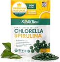 Sunlit Best Chlorella Spirulina Tabletten - Organische USDA, Premium Spirulina's en Chlorella Capsules 500 Pillen - Chlorellas Natural Superfood met Spirulina Algen, Enzymes Chlorofyl & Vegan Proteïne