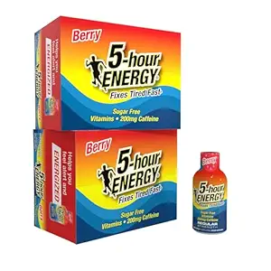 5-uurs ENERGIE Reguliere kracht energieschot, Berry smaak (1,93 oz., 24 Count) Zero Calorieën & Sugar-Free 200 mg Cafeïnated Shot, Aminozuren & B Vitaminen, Dieetsupplementen