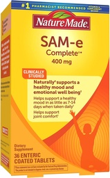Nature Made SAM-e Complete 400 mg, Dieetsupplement voor Mood Support, 36 tabletten, 36 dagen levering