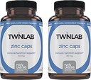 Twinlab zinkcaps - Immune Support Supplement - Zink Picolinaat & Gluconaat - Supplement voor Immune Defense, gezonde huid, DNA Synthese, Metabolisme en groei - 30mg, 100 Caps - 2 Pack