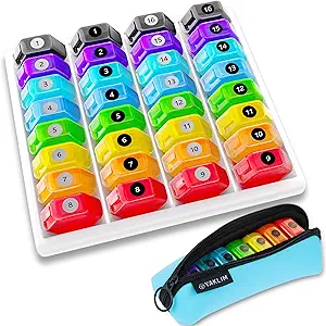 Maandelijkse pil Organizer 1-tijd a-Dag: 30 dagen pil Organisator met labels, draagbare maandelijkse pil Box, maand pil houder ih draagbare rits zak voor vitamine, geneeskunde, visolie, supplementen