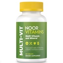 Noor Vitaminen Halal Vitaminen, Dagelijkse Multivitaminen, Halal Vitaminen voor Vrouwen en Mannen, 30 Vitaminen & Mineralen, A, B12, C, IJzer, Zink ter ondersteuning van de algemene gezondheid, Non-GMO, Halal Multivitamine (2 maanden supply)