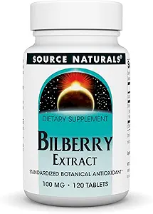 Bron Naturals Blauwe bosbes Extract 50 mg gestandaardiseerde botanische antioxidant - 60 tabletten