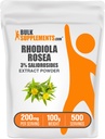 BulkSupplements.com Rhodiola Extract Poeder - 3% Salidrosiden, Rhodiola Rosea Extract - Kruidensupplement, Glutenvrij, 200mg per portie, 100g (3,5 oz) (Pack of 1)