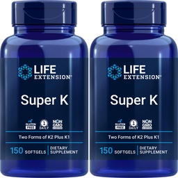 Life Extension Super K, 150 Softgels (pakket van 2) met vitamine K en K2