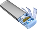 Vayadeer Metal Travel Pill Organizer, 7 Dagen Week pil Box, Grote Capaciteit Dagelijkse leuke pil geval voor supplementen, pillen, vitamines en medicijnen (klein, grijs)