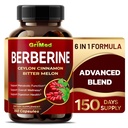 GriMed Berberine Supplement 9.500mg met Ceylon Cinnamon Bitter Melon Ondersteunt gezond immuunsysteem - Made in The USA